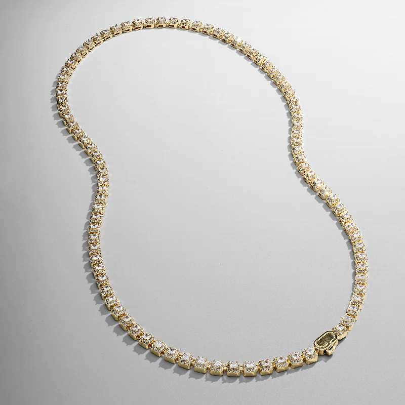 Exclusive Men's Necklaces & Pendants for the Modern Gentleman-Cluster Stone Tennis Chain (Gold) Exclusive Men's Necklaces & Pendants for the Modern Gentleman-Cluster Stone Tennis Chain (Gold)