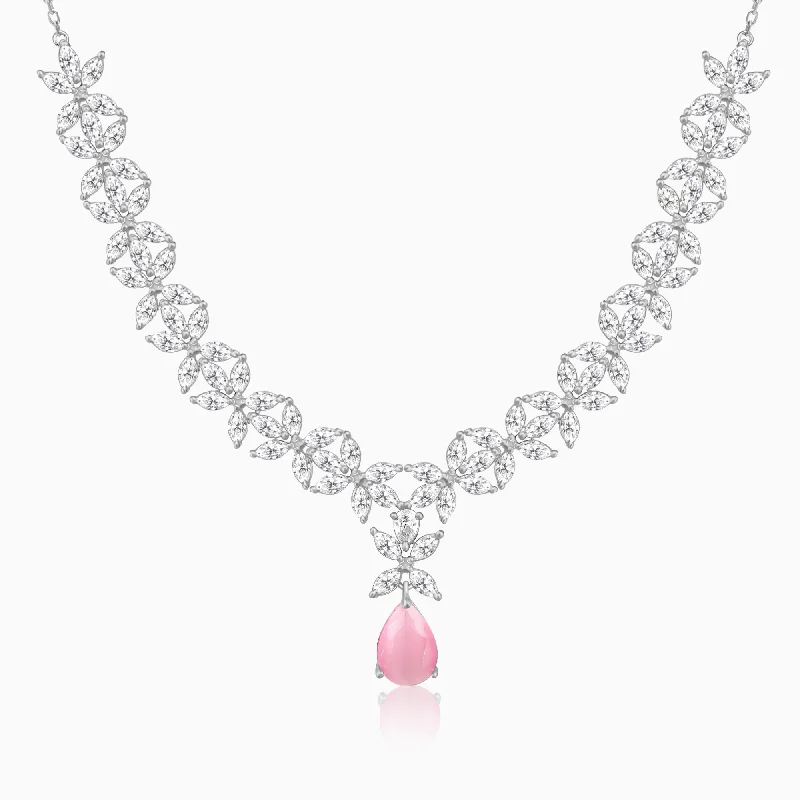 Shop Classic Women's  Necklaces & Pendants with a Modern Twist-Silver Zircon Studded Magical Drop Necklace