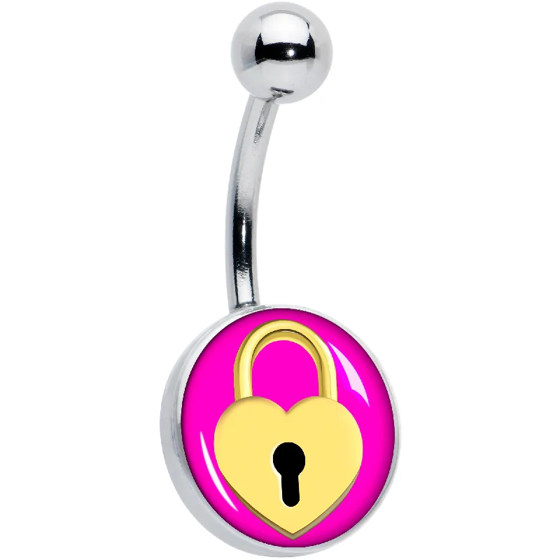 Belly Rings for Trendy Looks -Heart Lock Belly Ring