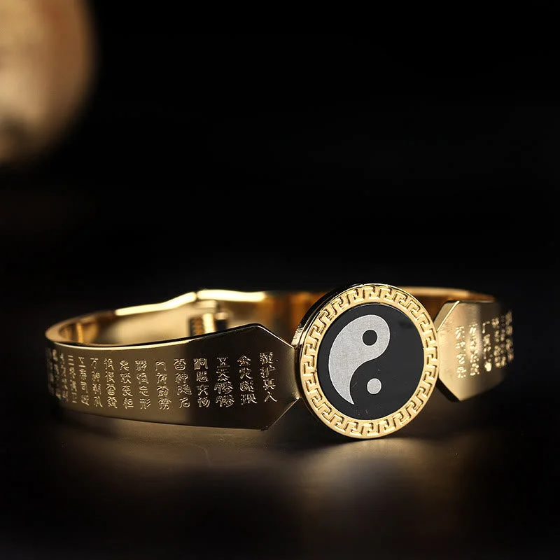 Luxury Crystal Bangles for Women-Buddha Stones Yin Yang Lotus Om Mani Padme Hum Mantra Titanium Steel Harmony Bracelet Bangle Luxury Crystal Bangles for Women-Buddha Stones Yin Yang Lotus Om Mani Padme Hum Mantra Titanium Steel Harmony Bracelet Bangle