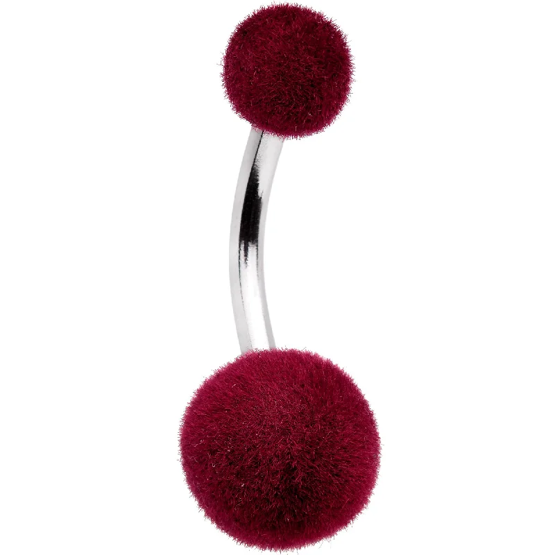 Belly Rings for Women -Red Fuzzy Texture Burst Belly Ring