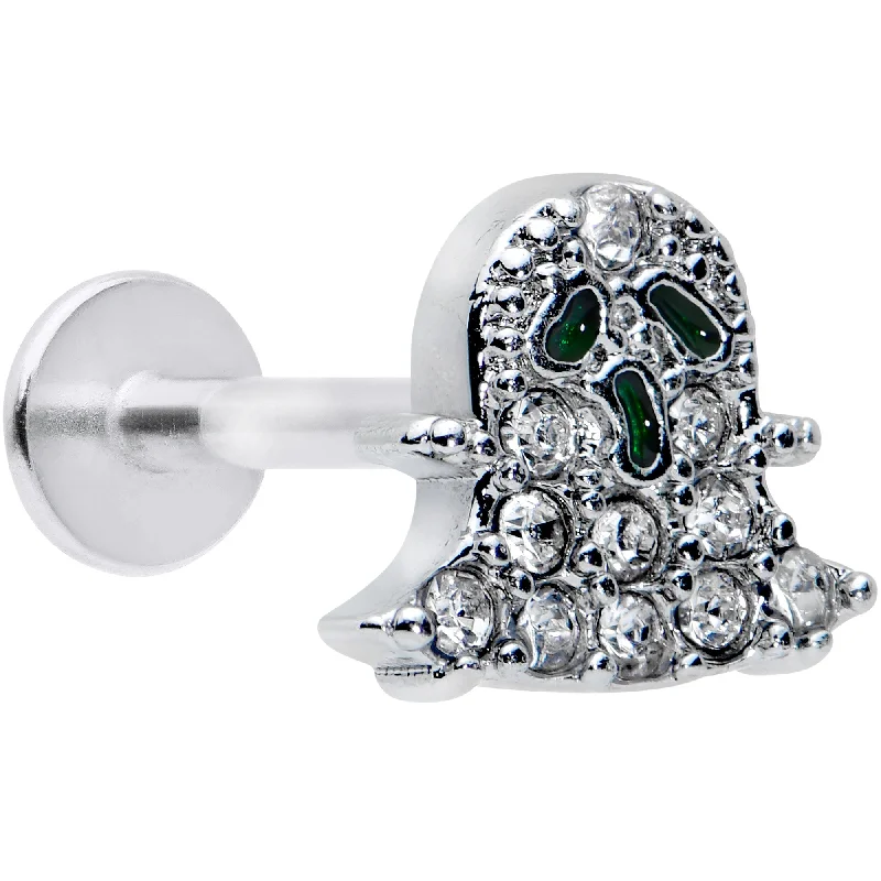 Timeless Lip Rings with Simple Beauty16 Gauge 5/16 Clear Gem Scary Ghost Halloween Labret Monroe Tragus