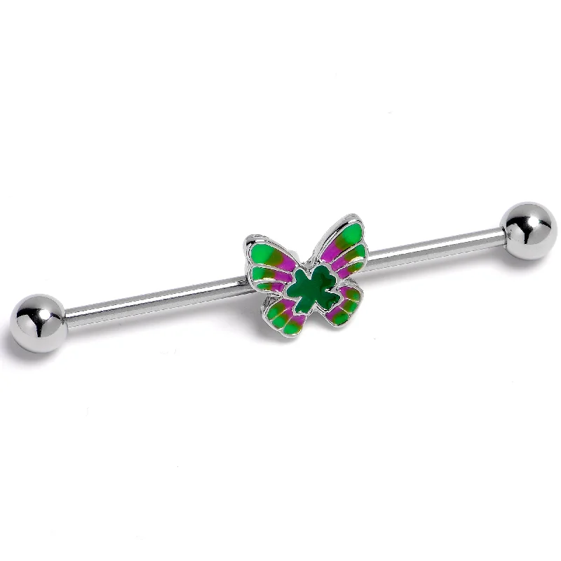 Women's Earrings – Elegant Designs for Every Personality--14 Gauge Vibrant Grace Butterfly Industrial Barbell 38mm Women's Earrings – Elegant Designs for Every Personality--14 Gauge Vibrant Grace Butterfly Industrial Barbell 38mm