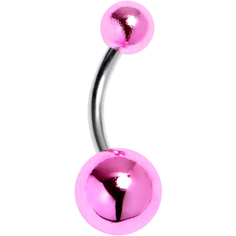 Comfortable Belly Rings for Fashion-Forward Women -Style Metal Pink Acrylic End Belly Ring Comfortable Belly Rings for Fashion-Forward Women -Style Metal Pink Acrylic End Belly Ring