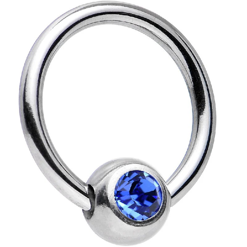 Comfortable Lip Rings for Fashionable Look16 Gauge 5/16 Sapphire Captive Ring Created with Crystals