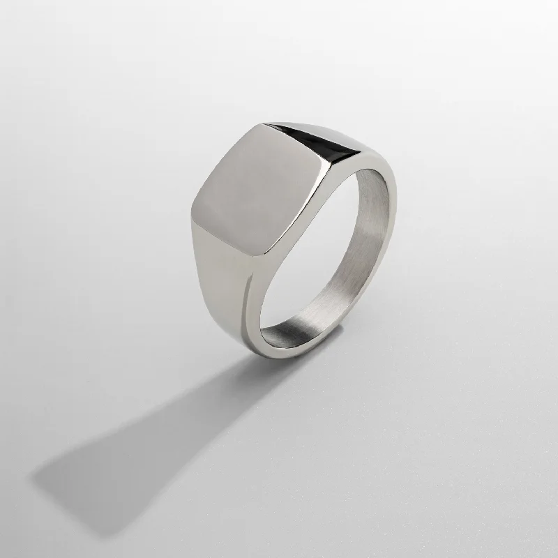 Top Men's Rings – Crafted for Every Style  Square Signet Ring (Silver)