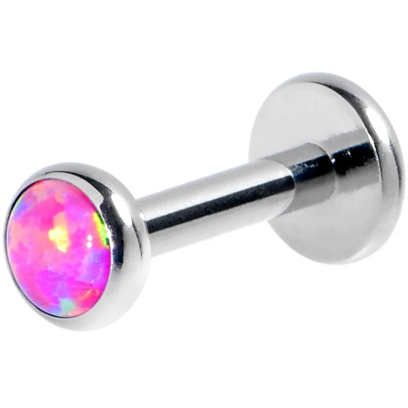 Women's Earrings – Elegant Designs for Every Personality--16 Gauge 1/4 Pink Synthetic Opal G23 Titanium Threadless Push In Labret Women's Earrings – Elegant Designs for Every Personality--16 Gauge 1/4 Pink Synthetic Opal G23 Titanium Threadless Push In Labret