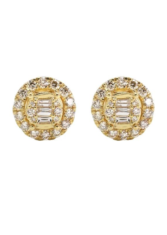 Shop Durable Men's Earrings for Everyday Wear-14K Yellow Gold Diamond Baguette Earrings For Men | 0.5 Carats | 2.55 Grams Shop Durable Men's Earrings for Everyday Wear-14K Yellow Gold Diamond Baguette Earrings For Men | 0.5 Carats | 2.55 Grams
