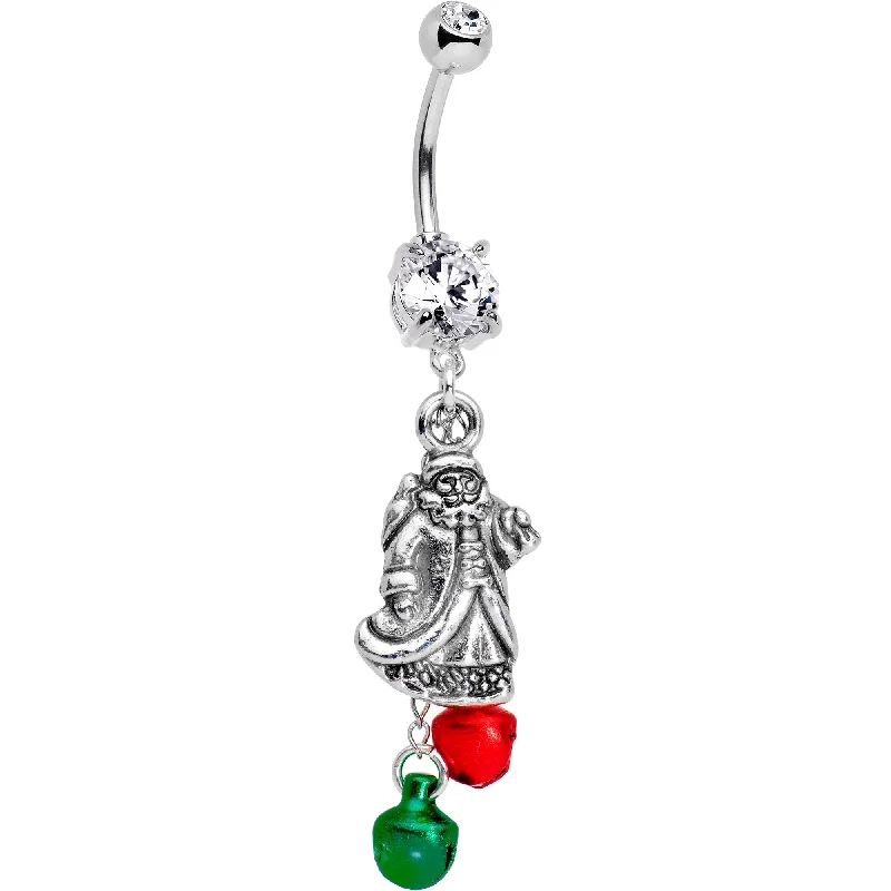 Beautiful Belly Rings with Polished Shine -Old Saint Nick Dangle Belly Ring Created with Crystals Beautiful Belly Rings with Polished Shine -Old Saint Nick Dangle Belly Ring Created with Crystals
