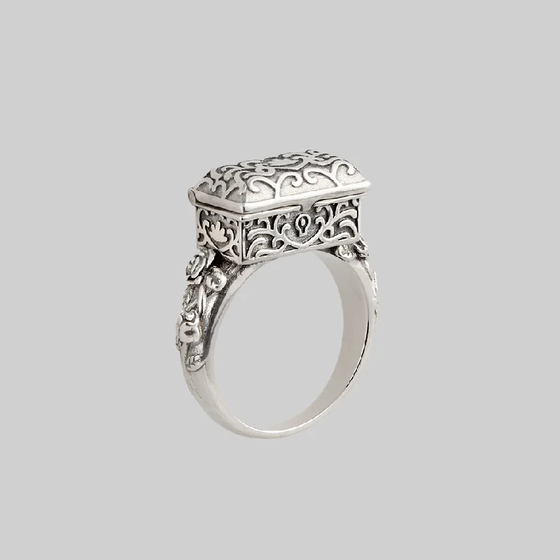 Chic Women's Rings for Fashion-Forward Looks-LIFE & DEATH. Casket Box Opal Ring