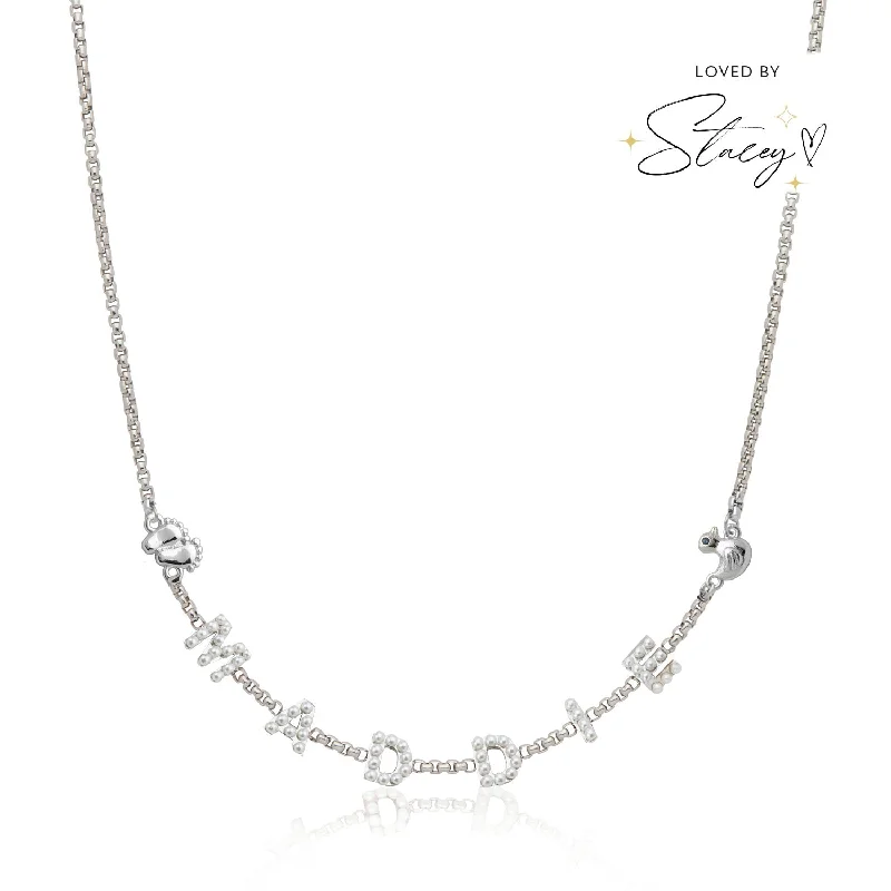 Shop Classic Women's Necklaces & Pendants with a Modern Twist-Pearl Custom Name Necklace (Silver) Shop Classic Women's Necklaces & Pendants with a Modern Twist-Pearl Custom Name Necklace (Silver)