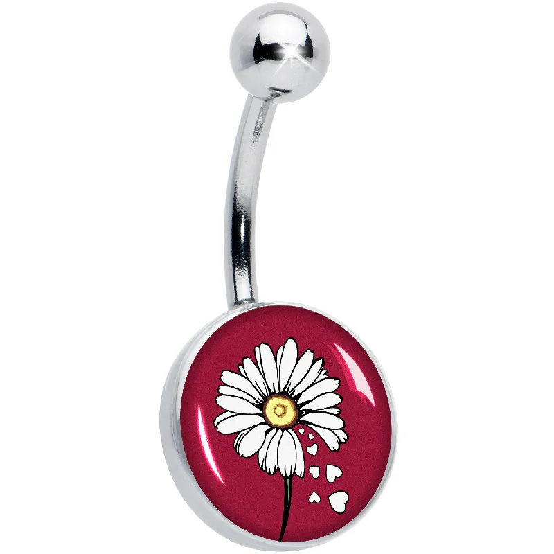 Designer Belly Rings with Stunning Detailing -Love Me Not Flower Belly Ring