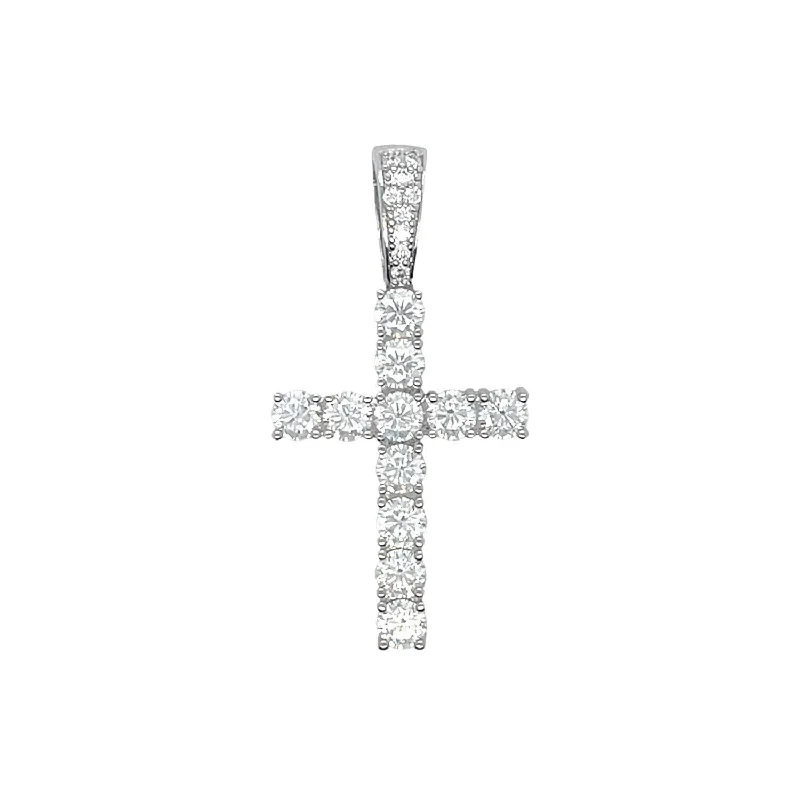 Exclusive Men's Necklaces & Pendants for the Modern Gentleman-Moissanite Diamond Cross Pendant in White Gold Vermeil Exclusive Men's Necklaces & Pendants for the Modern Gentleman-Moissanite Diamond Cross Pendant in White Gold Vermeil