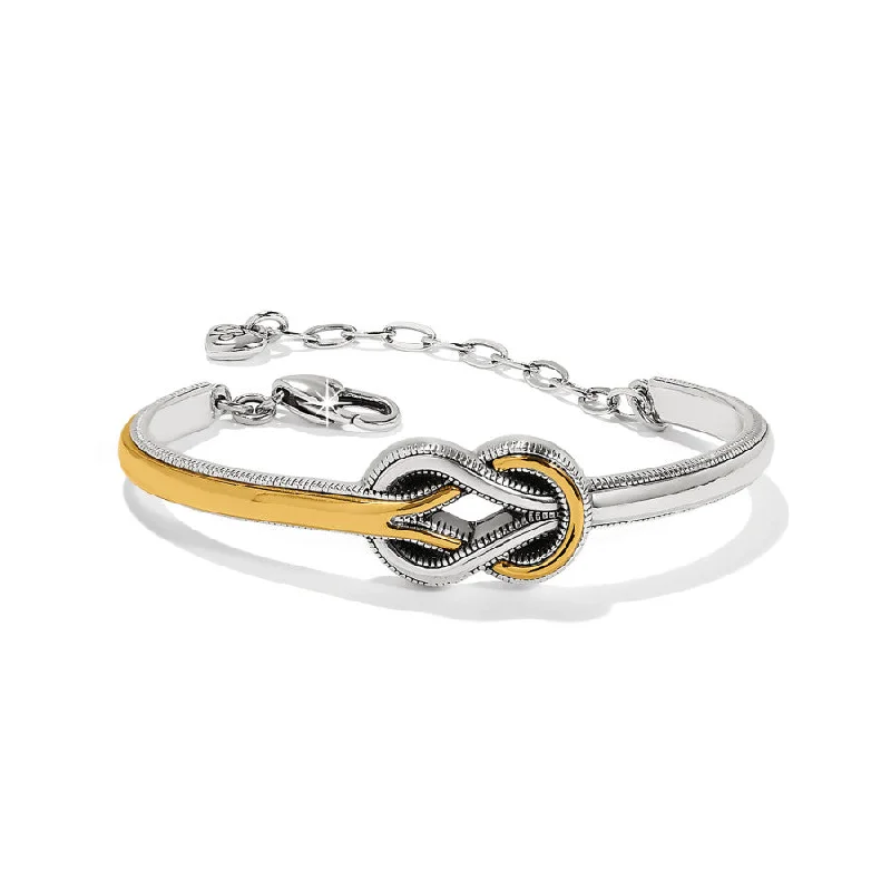 Boho Bangles for Women with Tassels-Interlok Harmony Two Tone Bar Bracelet