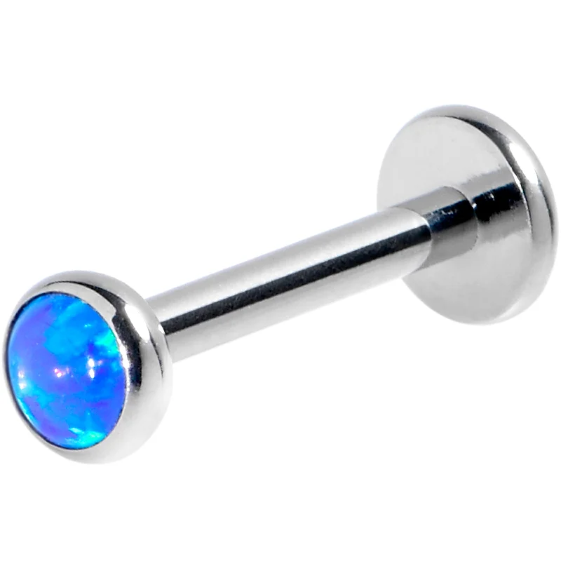 Comfortable Lip Rings for a Fashionable Look16 Gauge 5/16 Blue Synthetic Opal G23 Titanium Threadless Push In Labret Comfortable Lip Rings for a Fashionable Look16 Gauge 5/16 Blue Synthetic Opal G23 Titanium Threadless Push In Labret