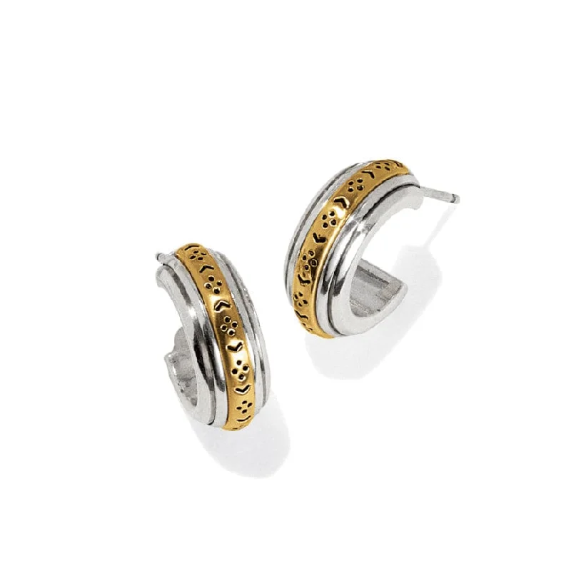 Women's Earrings – Elegant Designs for Every Personality--Mosaic Two Tone Mini Hoop Post Earrings