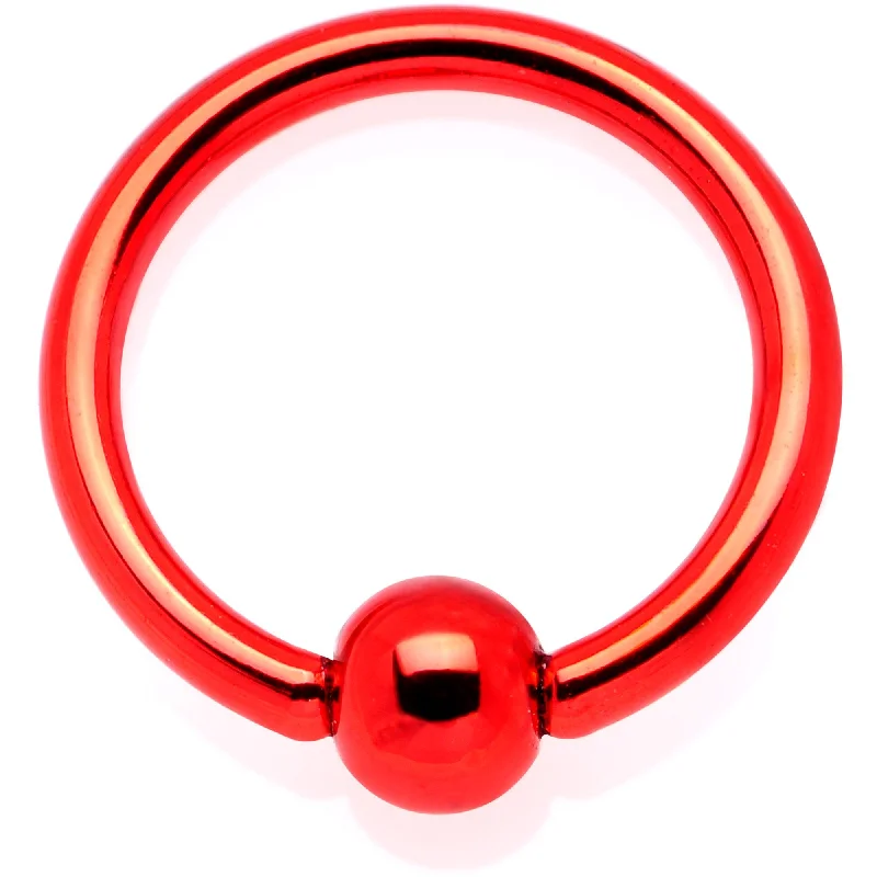 Stunning Lip Rings for Bold Fashion16 Gauge 5/16 Red Anodized BCR Captive Ring