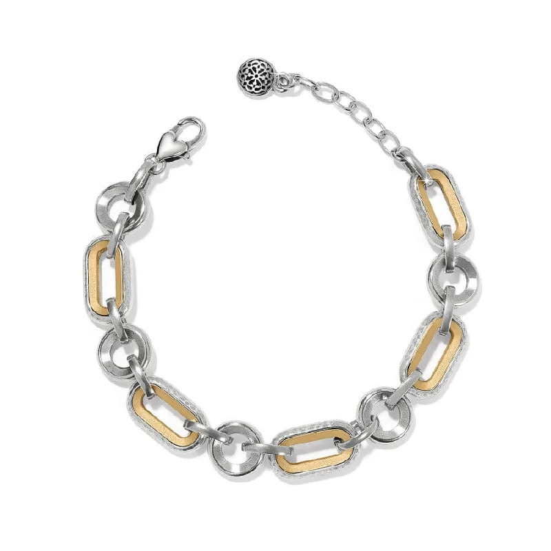 Beaded Cuff Bangles for Women-Medici Two Tone Link Bracelet