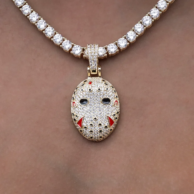 Shop Classic Women's Necklaces & Pendants with a Modern Twist-Jason Mask Pendant in Yellow Gold Shop Classic Women's Necklaces & Pendants with a Modern Twist-Jason Mask Pendant in Yellow Gold