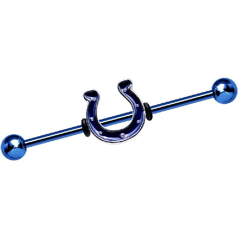 Women's Earrings – Elegant Designs for Every Personality--Official Licensed NFL Blue Indianapolis Colts Industrial Barbell 38mm