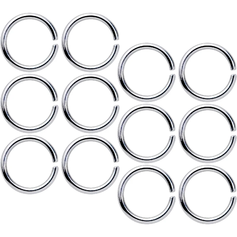 Nose Rings with Simple Style -16 Gauge 5/16 Seamless Cartilage Ring Set of 12