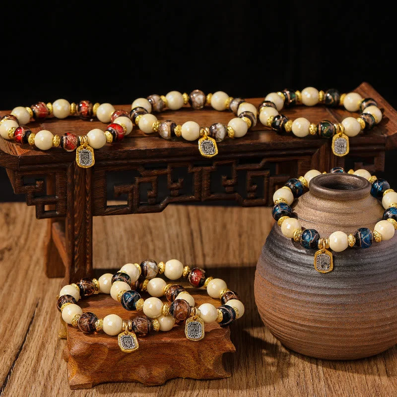 Simple Cuff Bracelets for Men-Buddha Stones Tibetan Zakiram Goddess of Wealth Charm Liuli Glass Incense Ash Porcelain Bead Protection Bracelet Simple Cuff Bracelets for Men-Buddha Stones Tibetan Zakiram Goddess of Wealth Charm Liuli Glass Incense Ash Porcelain Bead Protection Bracelet