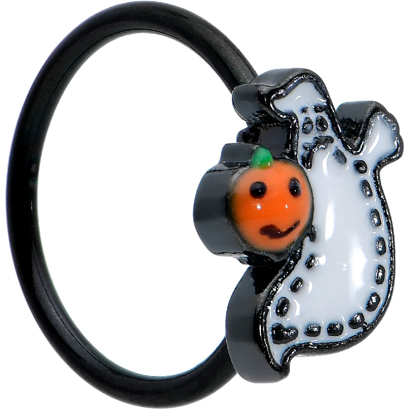 Nose Rings for Beautiful Designs -20 Gauge 5/16 Black Halloween Pumpkin Ghost Nose Hoop Nose Rings for Beautiful Designs -20 Gauge 5/16 Black Halloween Pumpkin Ghost Nose Hoop