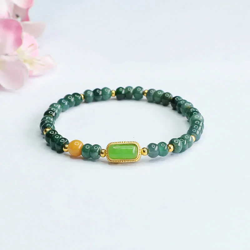 Traditional Gold Bangles for Women-Buddha Stones Natural Green Jade Topaz Luck Bracelet Traditional Gold Bangles for Women-Buddha Stones Natural Green Jade Topaz Luck Bracelet