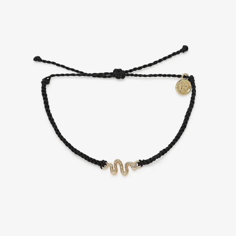Adjustable Braided Bangles for Women-Snake Gold Charm Bracelet