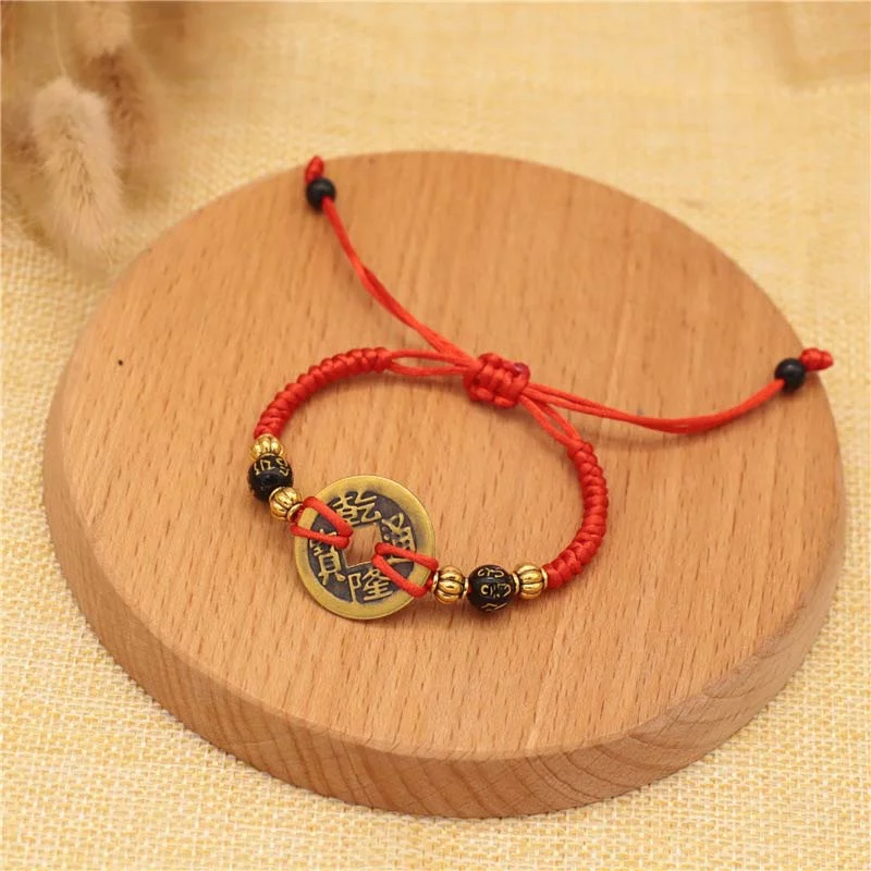 Unique Charm Bracelets for Men-Buddha Stones Copper Coin Fortune Red String Weave Bracelet Unique Charm Bracelets for Men-Buddha Stones Copper Coin Fortune Red String Weave Bracelet