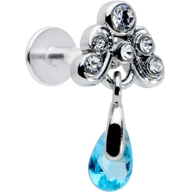 Classic and Elegant Lip Rings for Casual Wear16 Gauge 1/4 Clear Blue Gem Scrolling Elegance Dangle Labret Tragus Classic and Elegant Lip Rings for Casual Wear16 Gauge 1/4 Clear Blue Gem Scrolling Elegance Dangle Labret Tragus
