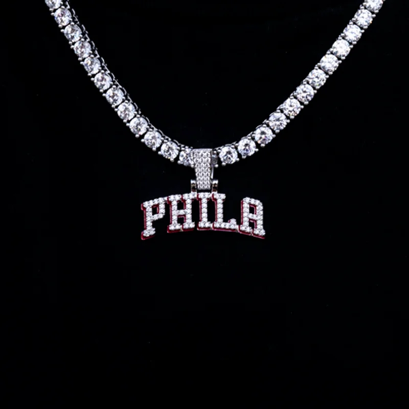 Gold Bracelets for Men-Philadelphia 76ers City Logo Pendant
