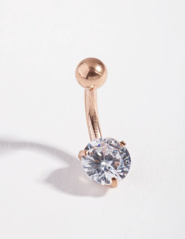 Belly Rings for Creative Fashion Choices -Surgical Steel Cubic Zirconia Mini Bellybutton Ring Belly Rings for Creative Fashion Choices -Surgical Steel Cubic Zirconia Mini Bellybutton Ring