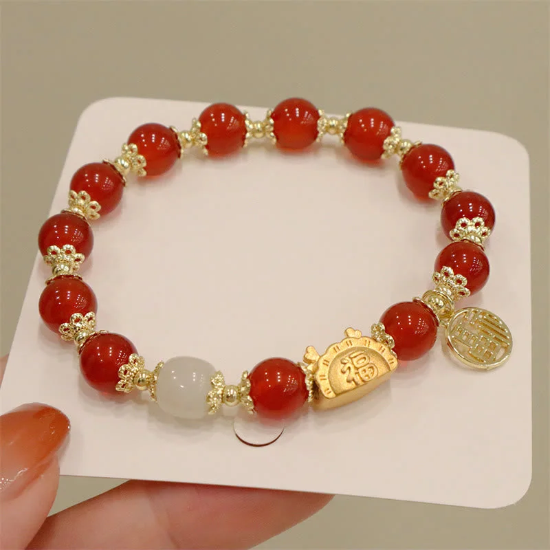 Adjustable Beaded Bracelets for Men-Buddha Stones Year Of The Dragon Red Agate Strawberry Quartz Black Obsidian Jade Garnet Pearl Cinnabar Dumpling Dragon Luck Fu Character Bracelet Adjustable Beaded Bracelets for Men-Buddha Stones Year Of The Dragon Red Agate Strawberry Quartz Black Obsidian Jade Garnet Pearl Cinnabar Dumpling Dragon Luck Fu Character Bracelet