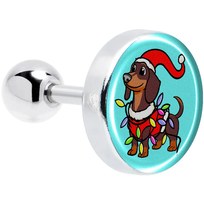Women's Earrings – Elegant Designs for Every Personality--Christmas Holiday Weiner Dog Tragus Cartilage Earring