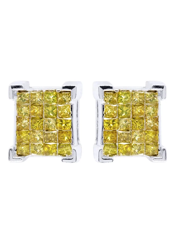 Shop Durable Men's Earrings for Everyday Wear-Diamond Earrings For Men | 1.25 Carats 14K White Gold Shop Durable Men's Earrings for Everyday Wear-Diamond Earrings For Men | 1.25 Carats 14K White Gold