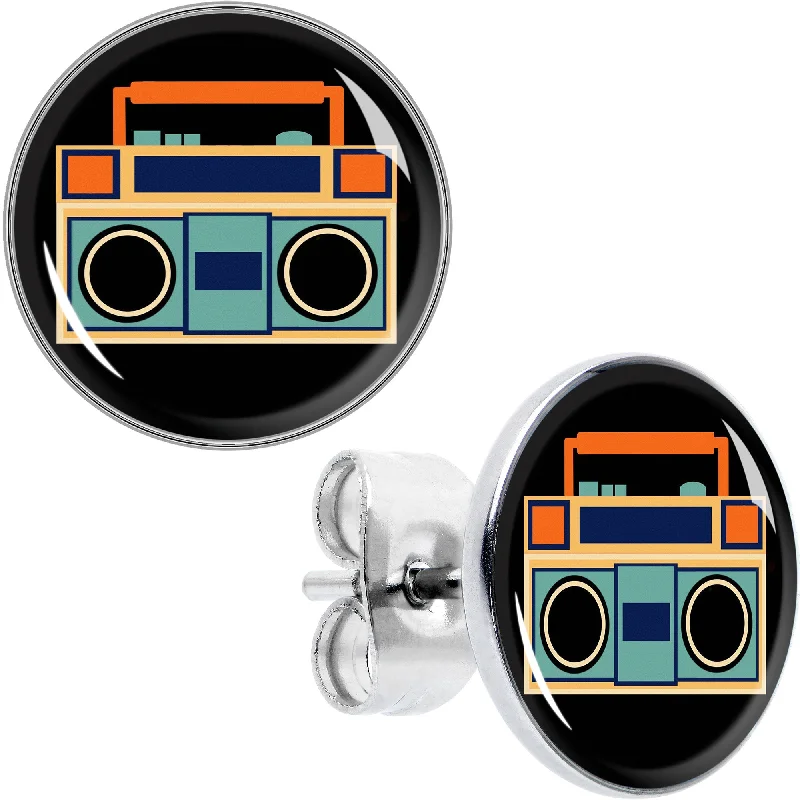 Women's Earrings – Elegant Designs for Every Personality--Retro Boombox Stud Earrings