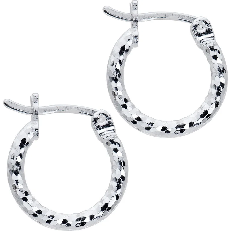 Women's Earrings – Elegant Designs for Every Personality--925 Sterling Silver 1/2 Inch Diamond Cut Hoop Earrings