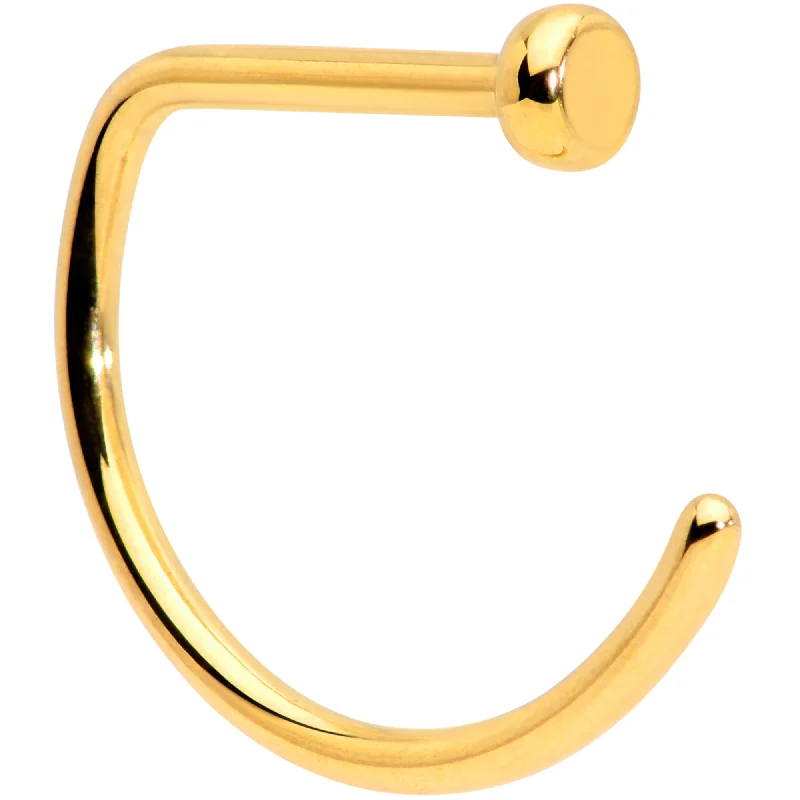 Elegant Nose Rings with Minimalist Design -20 Gauge 5/16 Gold Tone Implant Grade Titanium D Shape Nose Hoop Elegant Nose Rings with Minimalist Design -20 Gauge 5/16 Gold Tone Implant Grade Titanium D Shape Nose Hoop