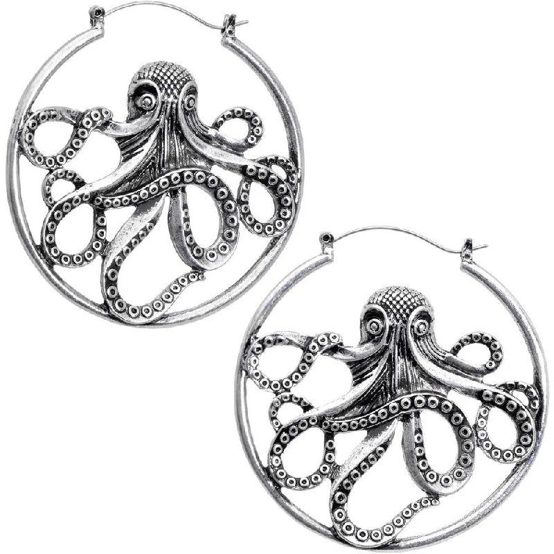 Women's Earrings – Elegant Designs for Every Personality--Octopus Tunnel Plug Hoop Hanger Earring Set Women's Earrings – Elegant Designs for Every Personality--Octopus Tunnel Plug Hoop Hanger Earring Set