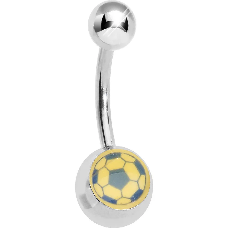 Comfortable Belly Rings with Special Design -Sporty Soccer Belly Ring