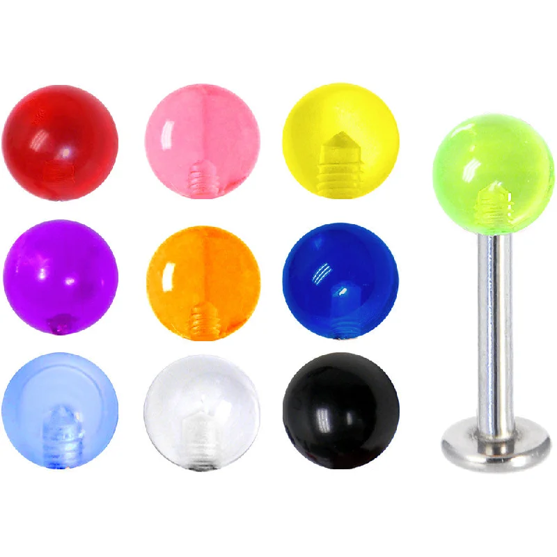 Lip Rings for Bold and Fun Fashion14 Gauge Multi UV 10 Ball Interchangeable Labret Pack Set Lip Rings for Bold and Fun Fashion14 Gauge Multi UV 10 Ball Interchangeable Labret Pack Set