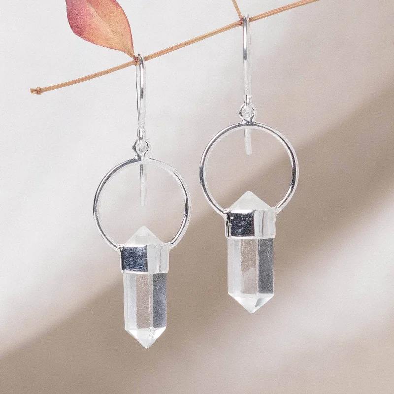 Women's Earrings – Elegant Designs for Every Personality--Clear Quartz Crystal Point Earrings