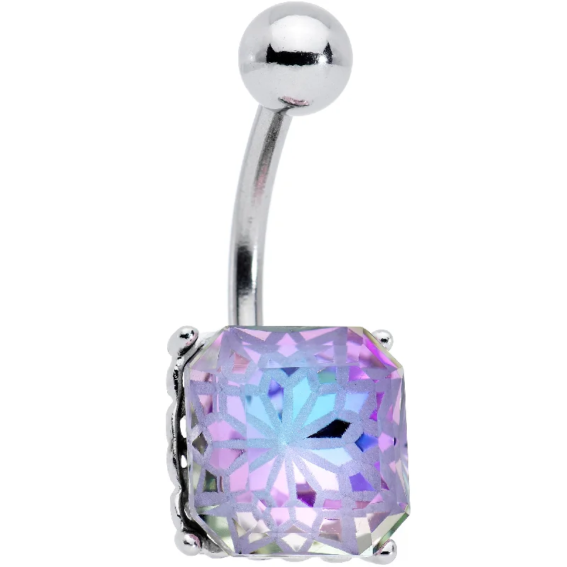 Comfortable Belly Rings with Elegant Detailing -Aurora Gem Square Stylish Elegance Mandala Flower Belly Ring Comfortable Belly Rings with Elegant Detailing -Aurora Gem Square Stylish Elegance Mandala Flower Belly Ring