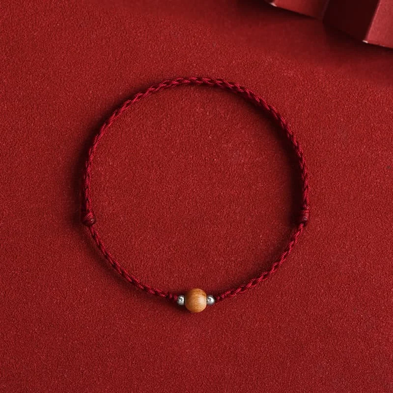 Adjustable Beaded Bracelets for Men-Buddha Stones Natural Peach Wood Bead Luck Braided Bracelet Anklet Adjustable Beaded Bracelets for Men-Buddha Stones Natural Peach Wood Bead Luck Braided Bracelet Anklet