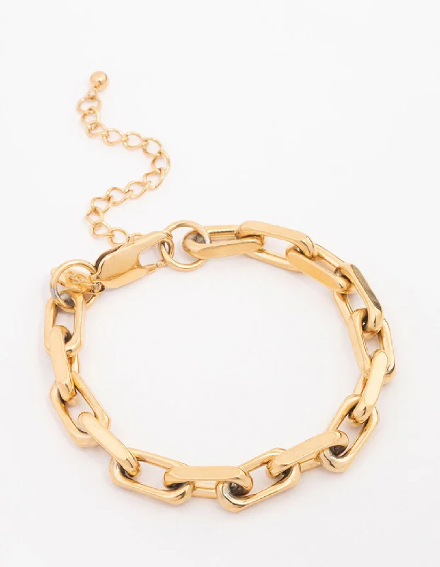 Handcrafted Wedding Bangles for Women-Waterproof Gold Plated Stainless Steel Link Chain Bracelet Handcrafted Wedding Bangles for Women-Waterproof Gold Plated Stainless Steel Link Chain Bracelet