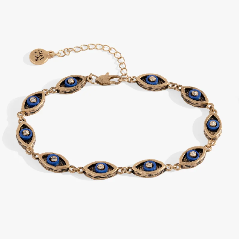 Personalized Gold Bangles for Women-Untamed Evil Eye Chain Bracelet