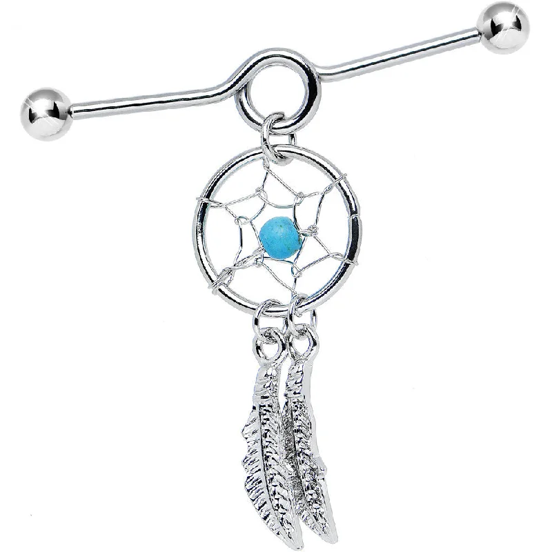 Women's Earrings – Elegant Designs for Every Personality--14 Gauge Faux Turquoise Southwest Dreamcatcher Dangle Project Bar 38mm Women's Earrings – Elegant Designs for Every Personality--14 Gauge Faux Turquoise Southwest Dreamcatcher Dangle Project Bar 38mm