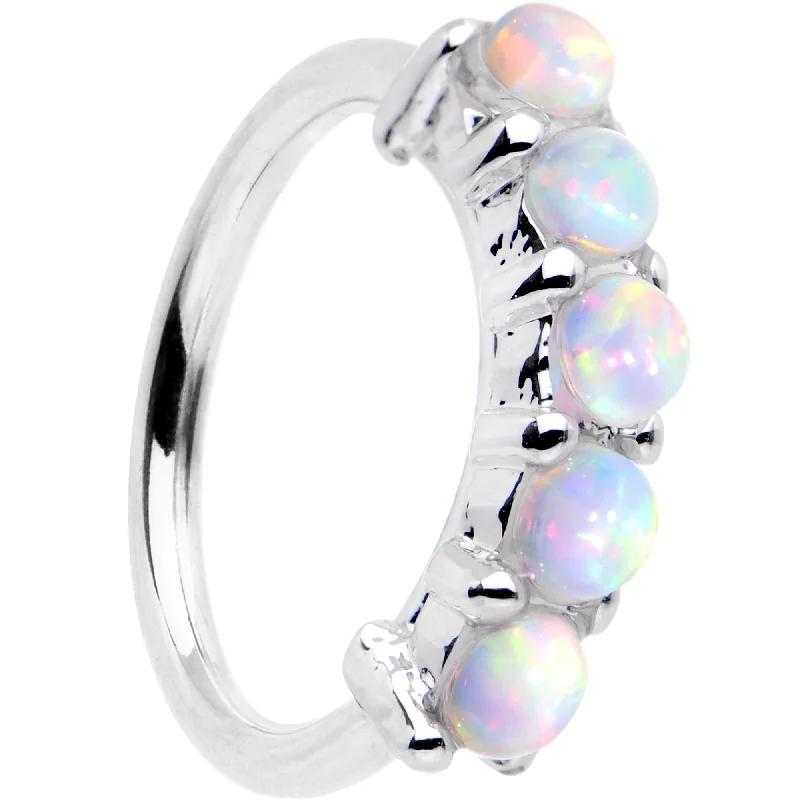 Women's Earrings – Elegant Designs for Every Personality--18 Gauge White Synthetic Opal Annealed Circular Ring