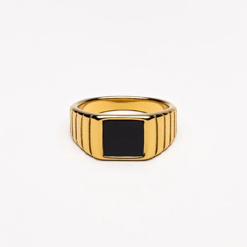 Chic Women's Rings for Fashion-Forward Looks-"Kaya" Onyx Ring